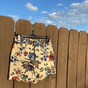 90s Vintage Breaker jeans sportswear floral high waist shorts